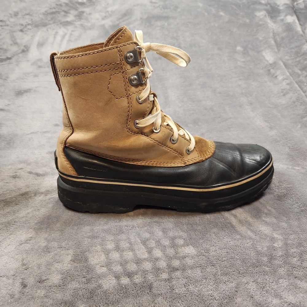 Sorel Boots Mens 13 Brown Nubuck Leather Caribou Storm Waterproof Shearling Duck
